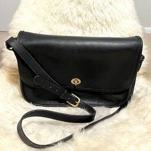 Vintage Coach NYC City Crossbody Bag Black